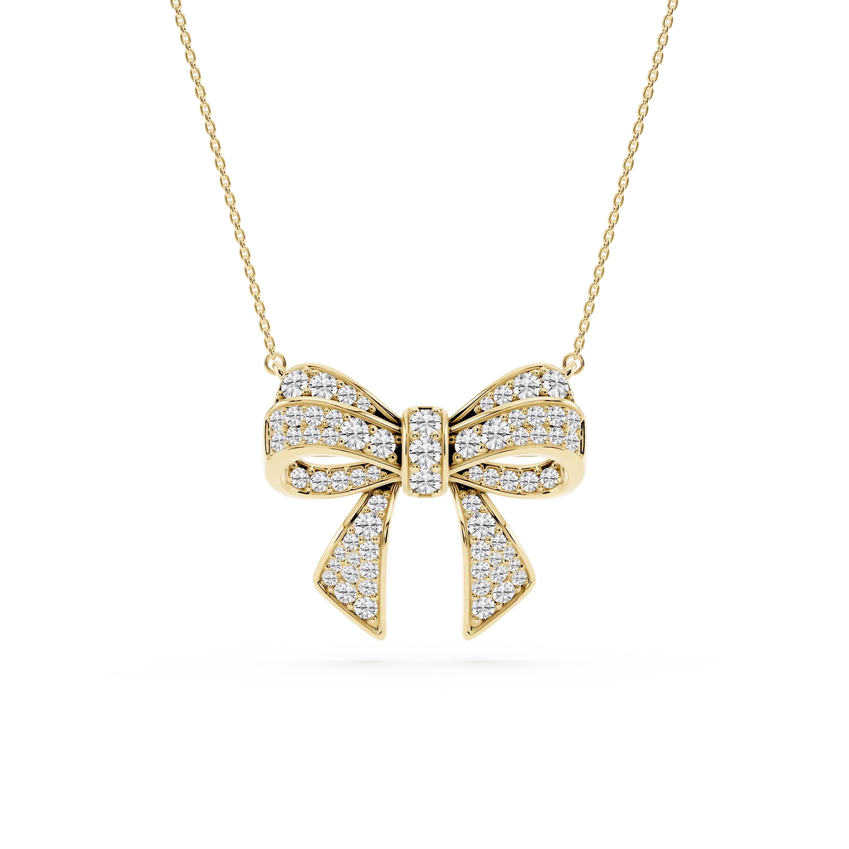 1 ctw Round LGD Channel Bow Pendant - 16 to 18 inches