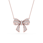 1 ctw Round LGD Channel Bow Pendant - 16 to 18 inches