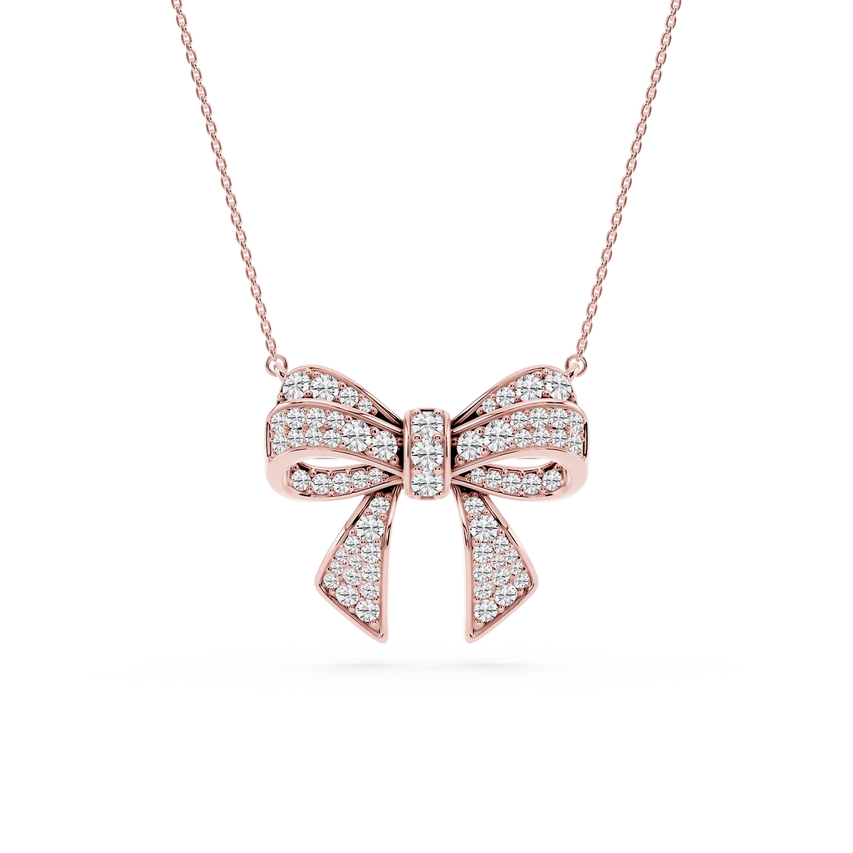 1 ctw Round LGD Channel Bow Pendant - 16 to 18 inches