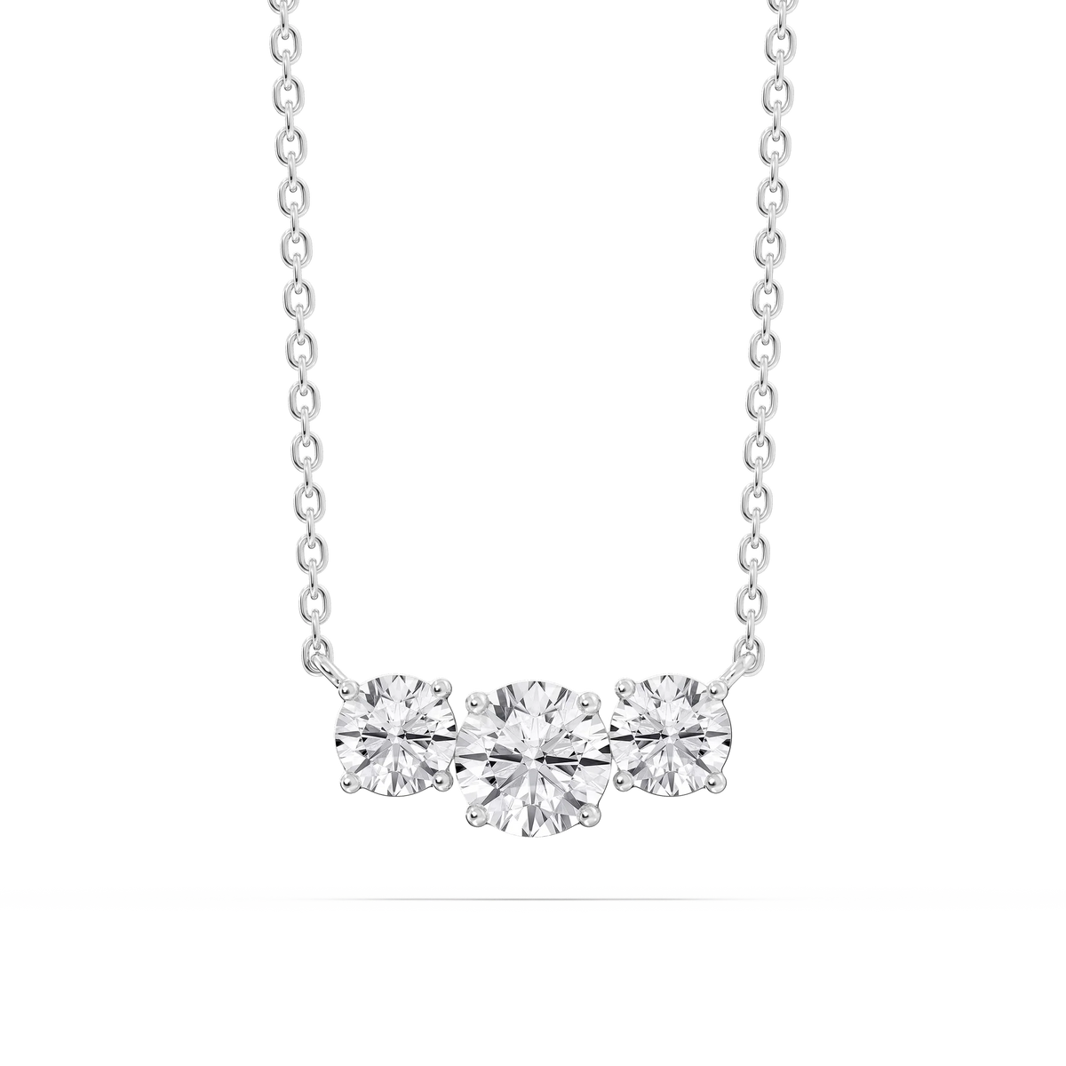1 ctw Round LGD Classic Three Stone Pendant - 16 to 18 Inches