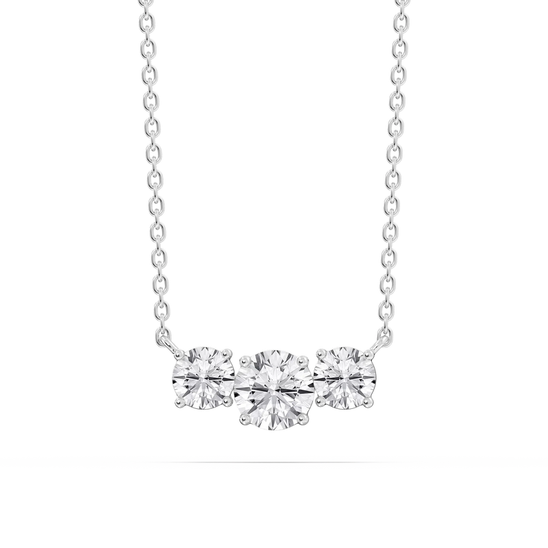 1 ctw Round LGD Classic Three Stone Pendant - 16 to 18 Inches