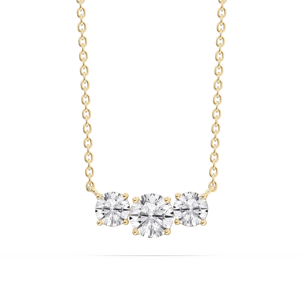 1 ctw Round LGD Classic Three Stone Pendant - 16 to 18 Inches