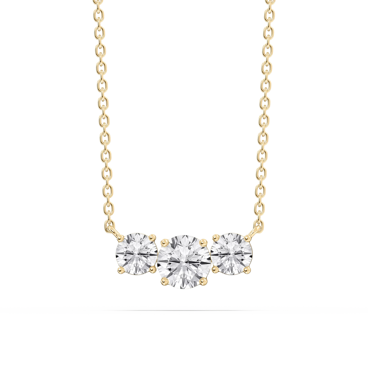 1 ctw Round LGD Classic Three Stone Pendant - 16 to 18 Inches