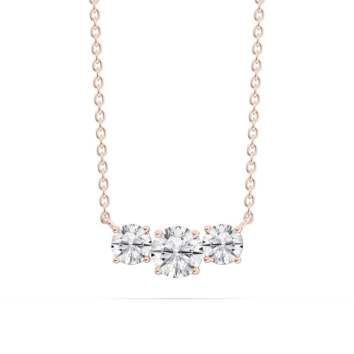 1 ctw Round LGD Classic Three Stone Pendant - 16 to 18 Inches