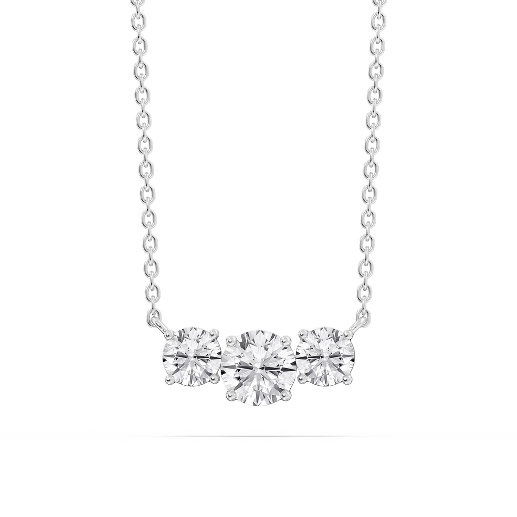 1 ctw Round LGD Classic Three Stone Pendant - 16 to 18 Inches