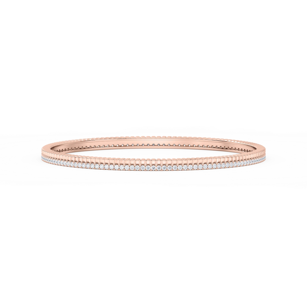 1 ½ ctw Round LGD Double Row Bangle Bracelet  - 7.25 Inches
