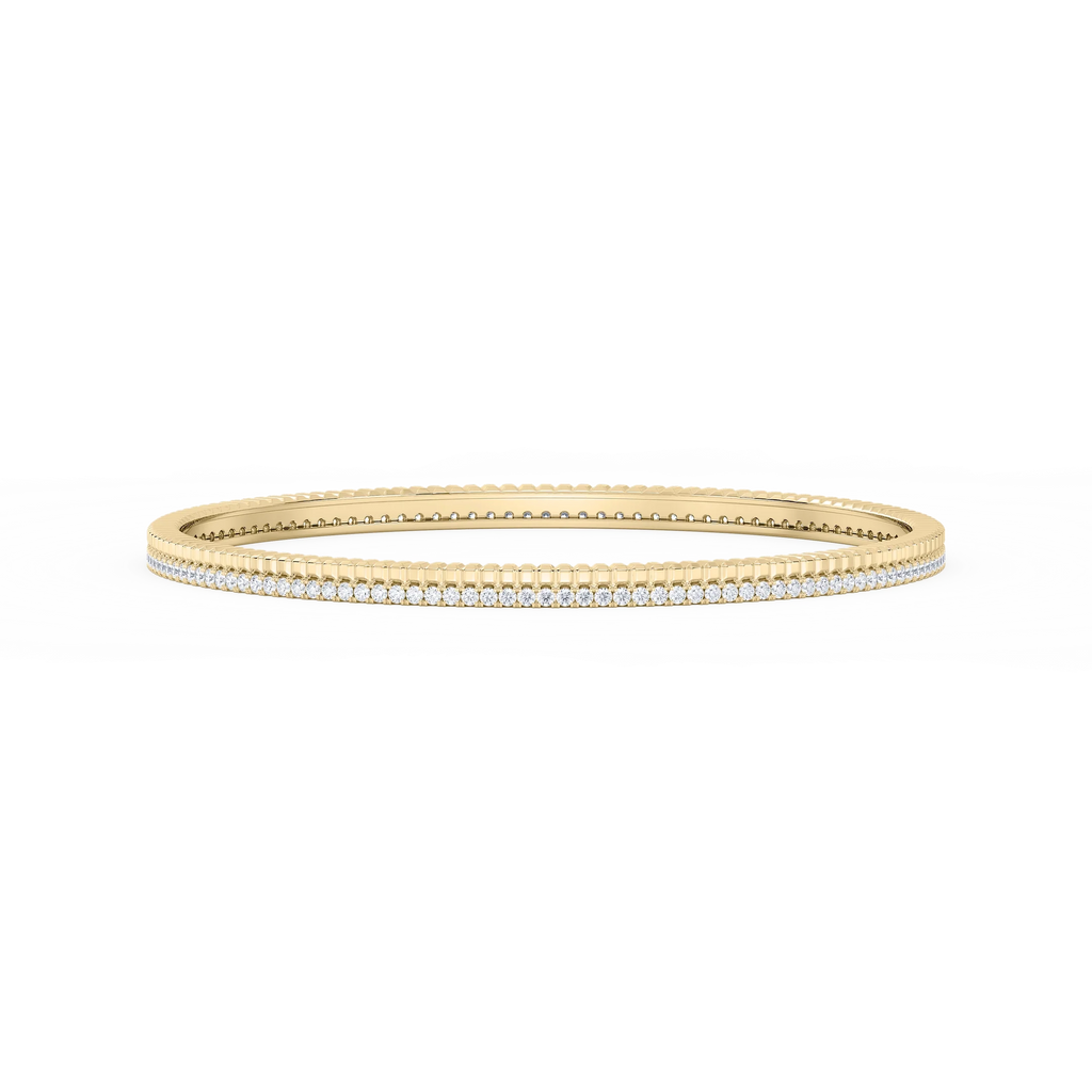 1 ½ ctw Round LGD Double Row Bangle Bracelet  - 7.25 Inches