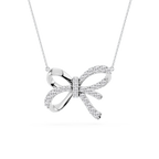 1 ⁵⁄₈ ctw Round LGD Pave Bow Pendant - 16 to 18 inches