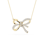 1 ⁵⁄₈ ctw Round LGD Pave Bow Pendant - 16 to 18 inches