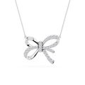1 ctw Round LGD Pave Bow Pendant - 16 to 18 inches