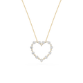 1 ctw Round LGD Shared Prong Alternating Heart Pendant - 18 Inches