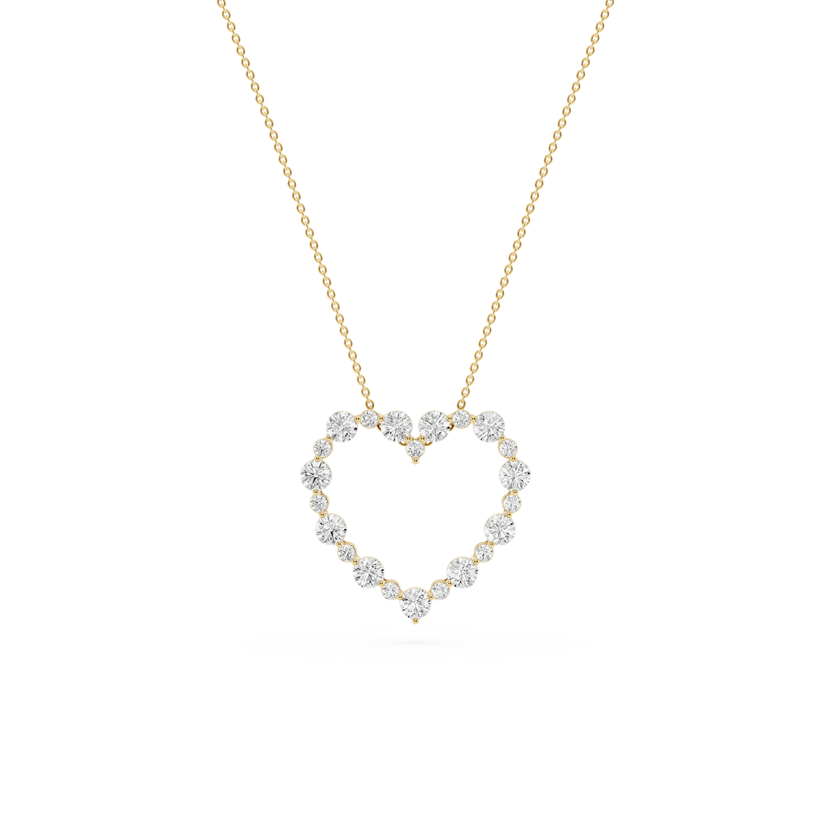1 ctw Round LGD Shared Prong Alternating Heart Pendant - 18 Inches