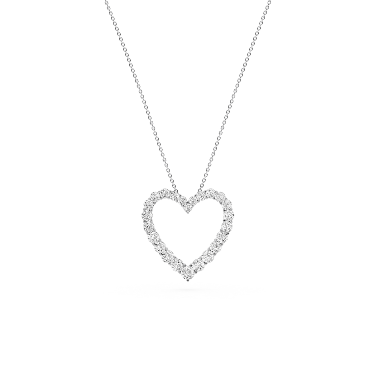 1 ctw Round LGD Shared Prong Heart Pendant - 18 Inches