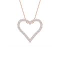 1 ctw Round LGD Shared Prong Open Heart Pendant – 16-18 Inches
