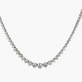 10 ctw Round LGD Three Prong Riviera Tennis Necklace - 18 Inches