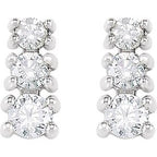 Graduated Three-Stone Earrings
