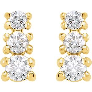 Graduated Three-Stone Earrings