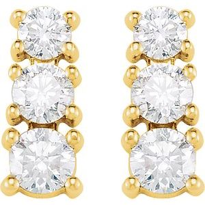 Graduated Three-Stone Earrings