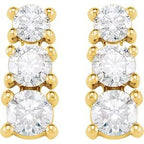 Graduated Three-Stone Earrings