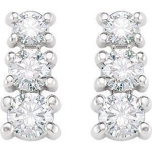 Graduated Three-Stone Earrings