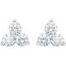 Three-Stone Cluster Earrings