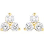 Three-Stone Cluster Earrings