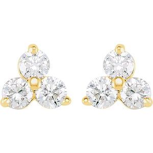 Three-Stone Cluster Earrings