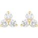 Three-Stone Cluster Earrings