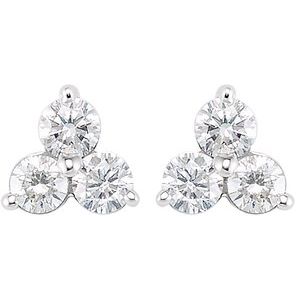 Three-Stone Cluster Earrings