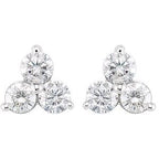 Three-Stone Cluster Earrings