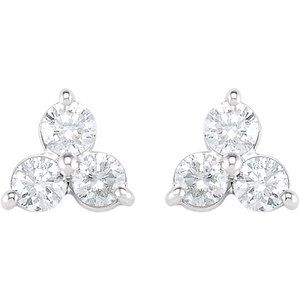 Three-Stone Cluster Earrings