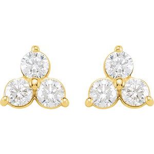 Three-Stone Cluster Earrings