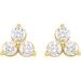 Three-Stone Cluster Earrings