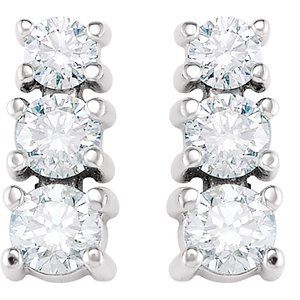 Graduated Three-Stone Earrings
