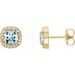 Cushion 4-Prong Halo-Style Earrings