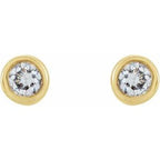 Round Micro Bezel-Set Stud Earrings
