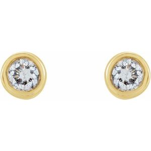 Round Micro Bezel-Set Stud Earrings