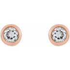 Round Micro Bezel-Set Stud Earrings