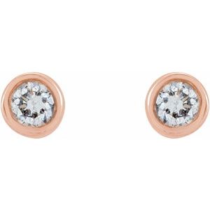 Round Micro Bezel-Set Stud Earrings