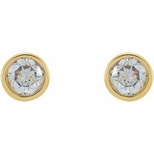 Round Micro Bezel-Set Stud Earrings