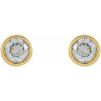 Round Micro Bezel-Set Stud Earrings