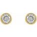 Round Micro Bezel-Set Stud Earrings