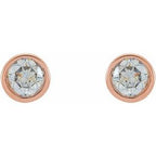 Round Micro Bezel-Set Stud Earrings