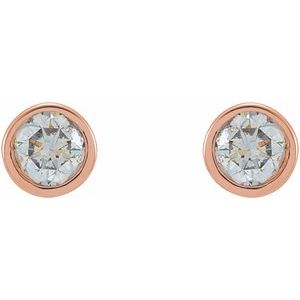 Round Micro Bezel-Set Stud Earrings