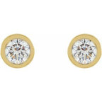 Round Micro Bezel-Set Stud Earrings