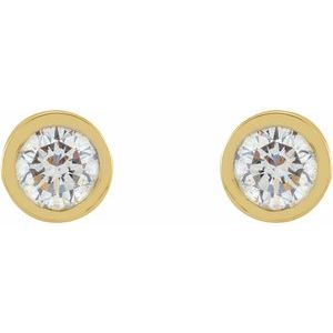 Round Micro Bezel-Set Stud Earrings