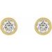 Round Micro Bezel-Set Stud Earrings