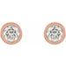 Round Micro Bezel-Set Stud Earrings