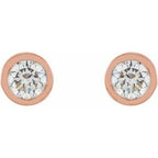 Round Micro Bezel-Set Stud Earrings