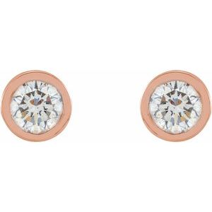 Round Micro Bezel-Set Stud Earrings